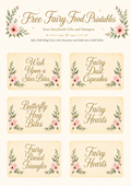 Free Fairy Food Printable's