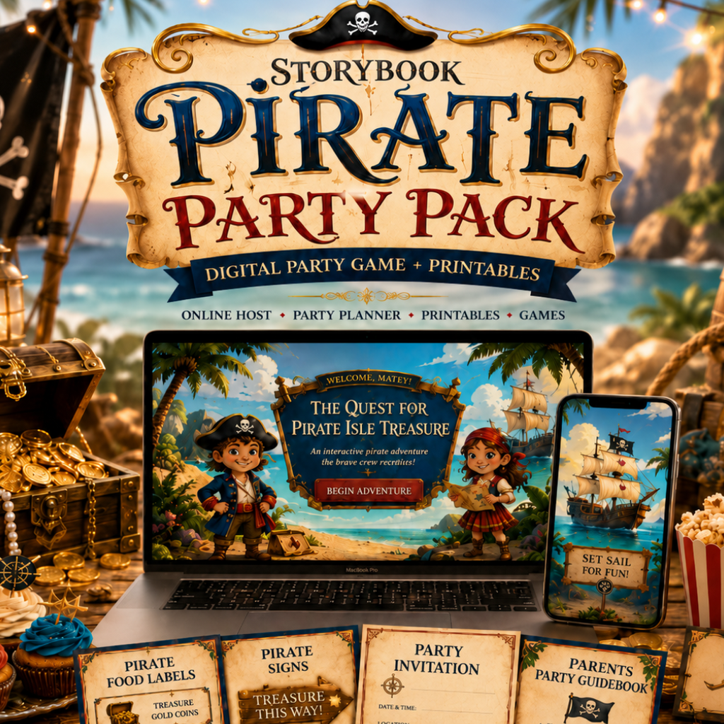 Storybook Pirate Party Pack — Digital Party Game + Printable's